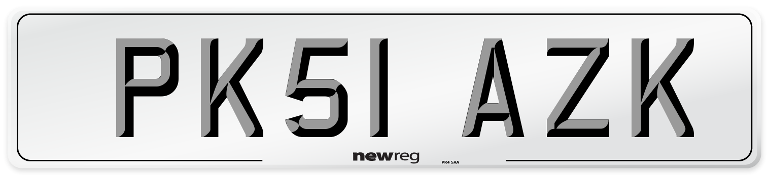 PK51 AZK Number Plate from New Reg